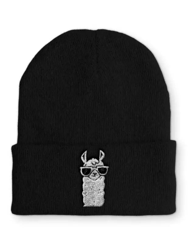 Cool Lama Wintermütze Spruchmütze Beanie perfekt für die kalte Jahreszeit - Schwarz