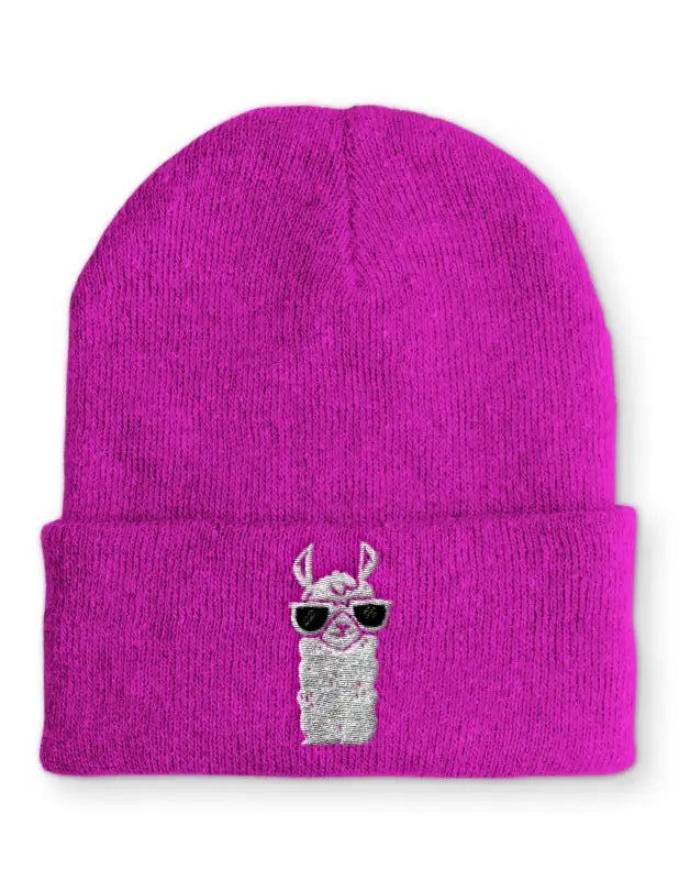 Cool Lama Wintermütze Spruchmütze Beanie perfekt für die kalte Jahreszeit - Pink