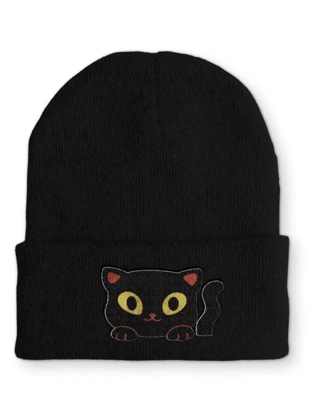 Cute Cat Statement Beanie Mütze mit Spruch - Black
