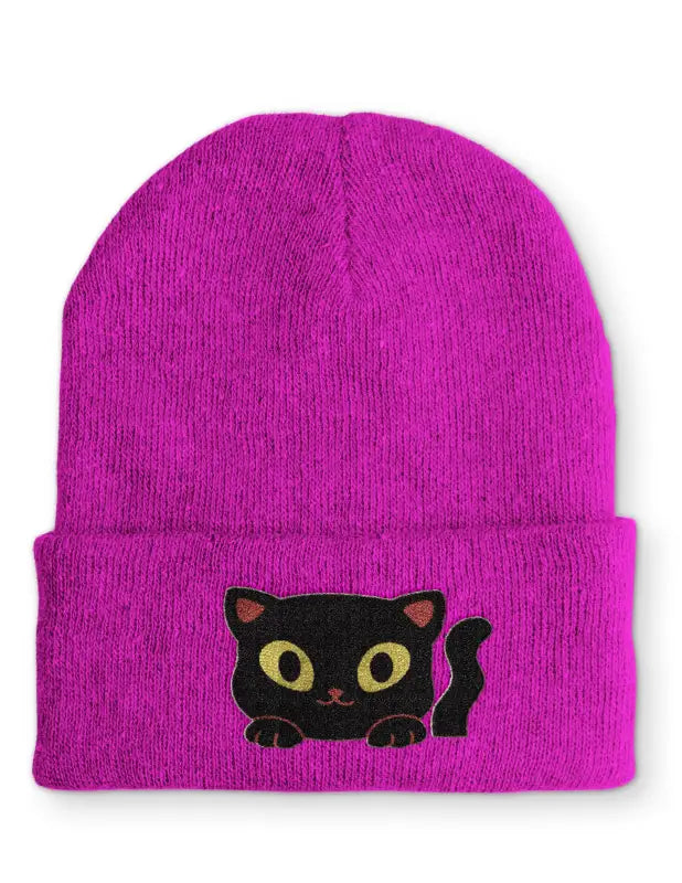 Cute Cat Statement Beanie Mütze mit Spruch - Pink