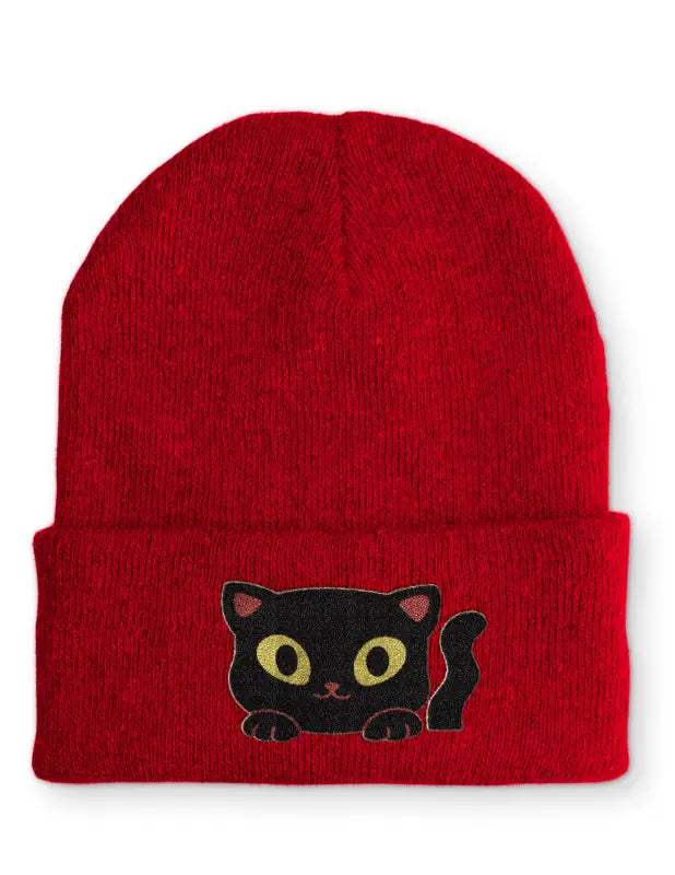 Cute Cat Statement Beanie Mütze mit Spruch - Rot