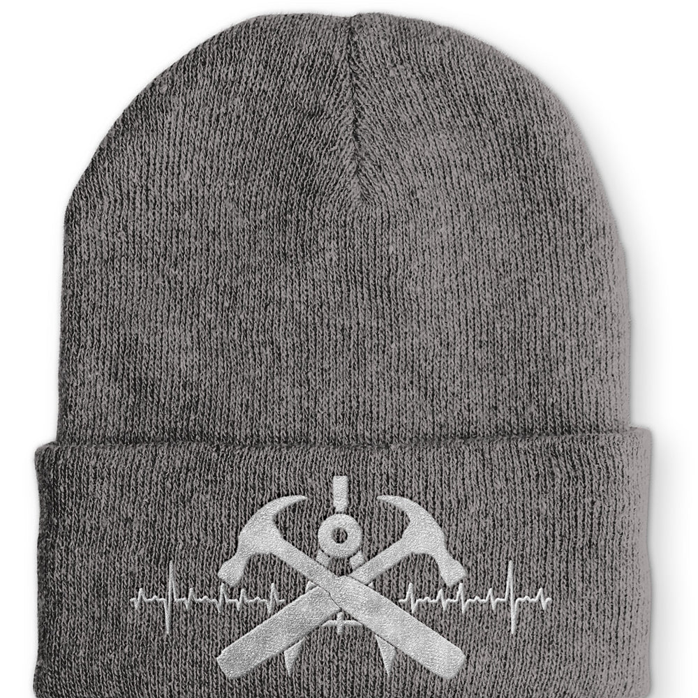 Dachdecker Herzschlag Statement Beanie Mütze mit Spruch - Grey - Mütze