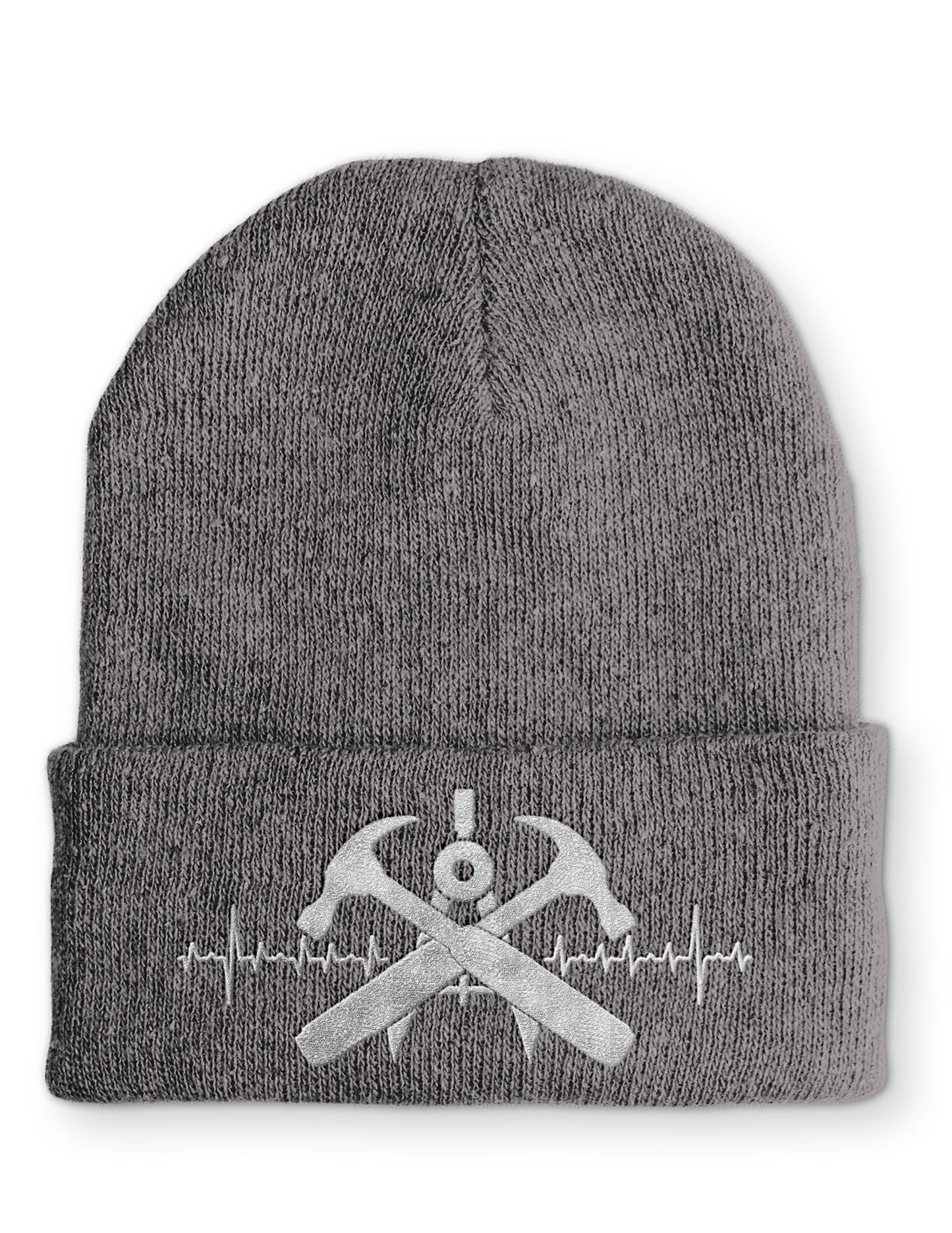 Dachdecker Herzschlag Statement Beanie Mütze mit Spruch - Grey - Mütze