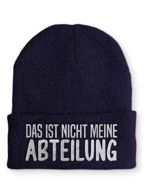 
                      
                        Das ist nicht meine Abteilung Statement Beanie Mütze mit Spruch - Navy
                      
                    