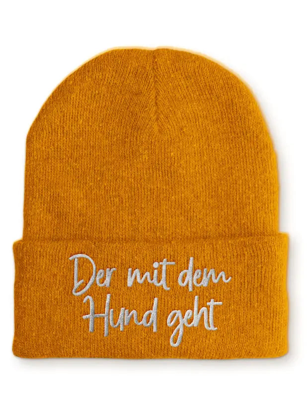 
                      
                        Der mit dem Hund geht Statement Beanie Mütze Spruch - Mustard
                      
                    