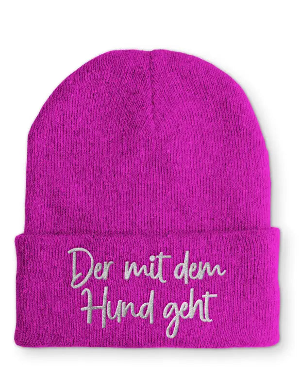 
                      
                        Der mit dem Hund geht Statement Beanie Mütze Spruch - Pink
                      
                    