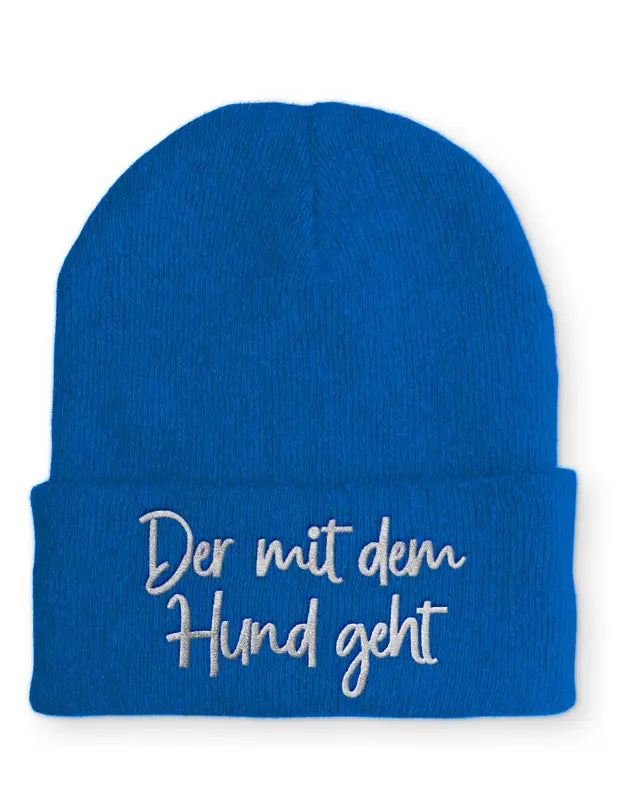 
                      
                        Der mit dem Hund geht Statement Beanie Mütze Spruch - Royal
                      
                    