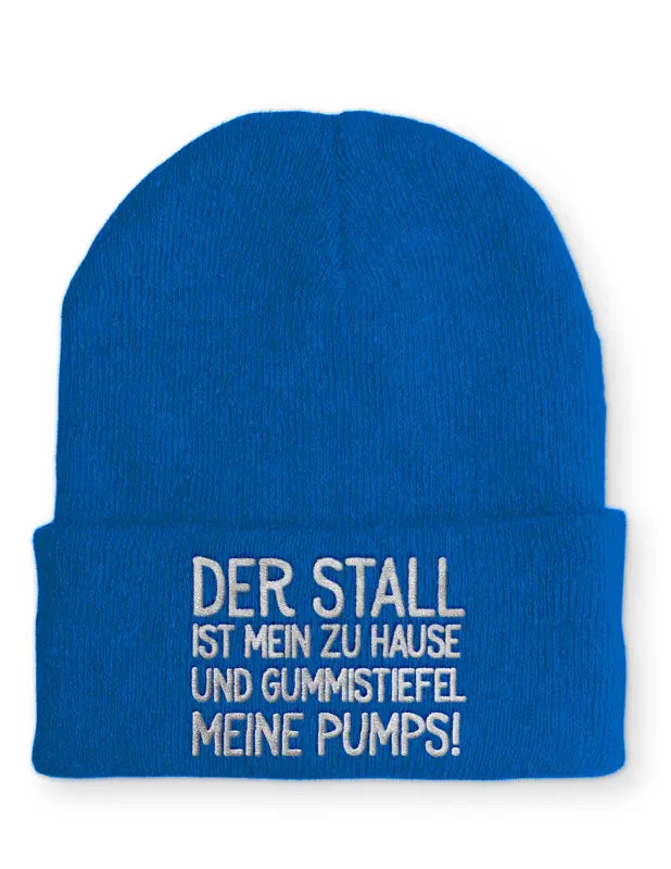 
                      
                        Der Stall ist mein zu Hause Statement Beanie Mütze mit Spruch - Royal
                      
                    