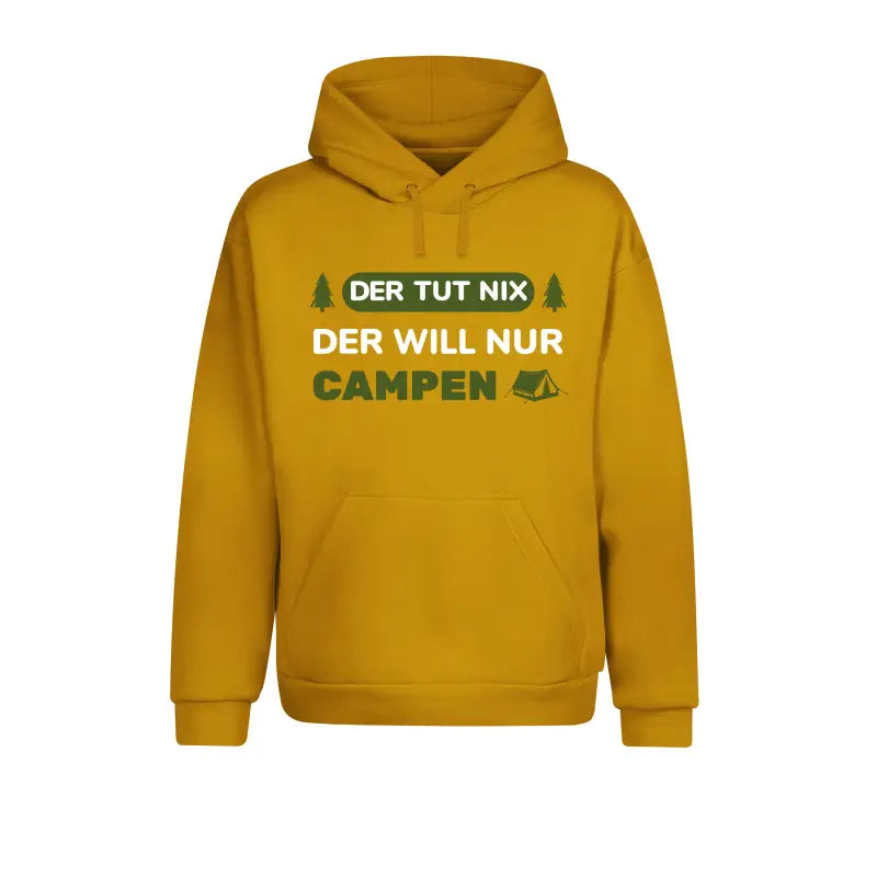 
                      
                        Der tut nix will nur campen Statement Hoodie Unisex - XS / Mustard
                      
                    