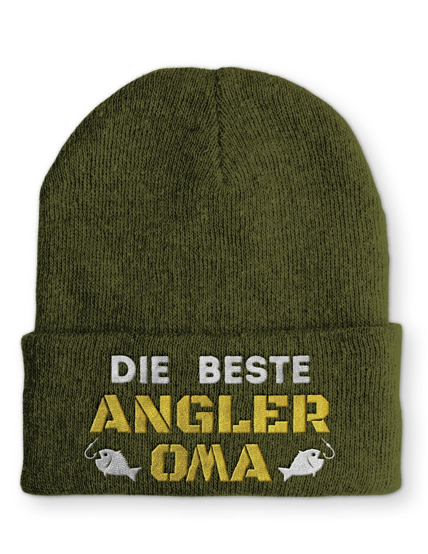 Die beste Angler Oma Beanie Mütze mit Spruch - tshirtladen - Mütze