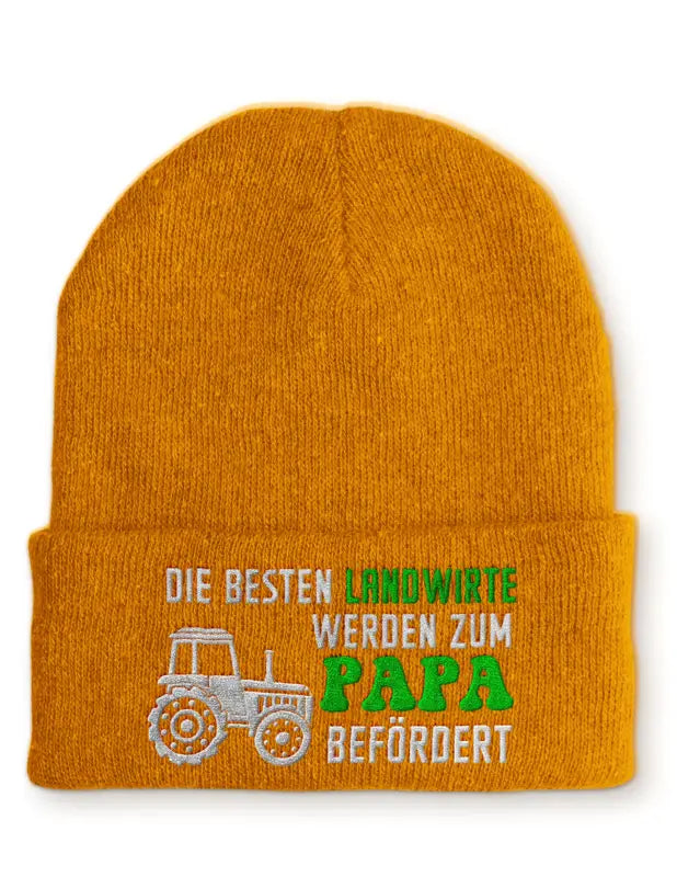 
                      
                        Die besten Landwirte werden zum Papa befördert Statement Beanie Mütze mit Spruch - Mustard
                      
                    