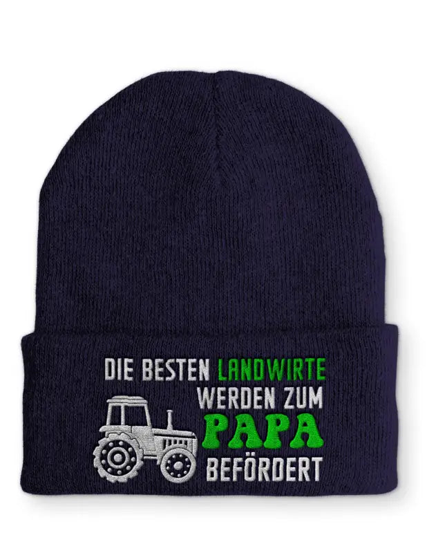 
                      
                        Die besten Landwirte werden zum Papa befördert Statement Beanie Mütze mit Spruch - Navy
                      
                    