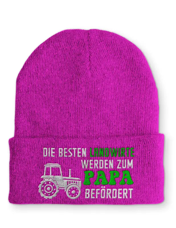 
                      
                        Die besten Landwirte werden zum Papa befördert Statement Beanie Mütze mit Spruch - Pink
                      
                    