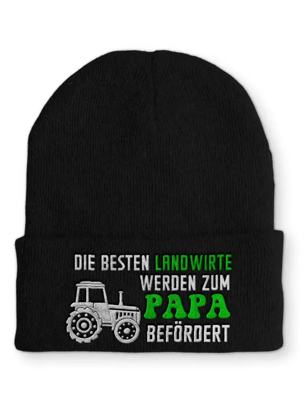 
                      
                        Die besten Landwirte werden zum Papa befördert Statement Beanie Mütze mit Spruch - Black
                      
                    