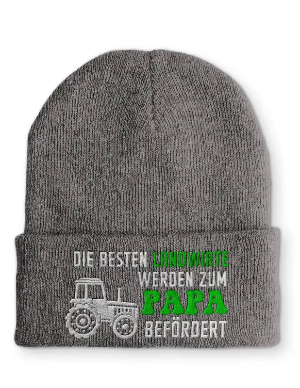 
                      
                        Die besten Landwirte werden zum Papa befördert Statement Beanie Mütze mit Spruch - Grey
                      
                    