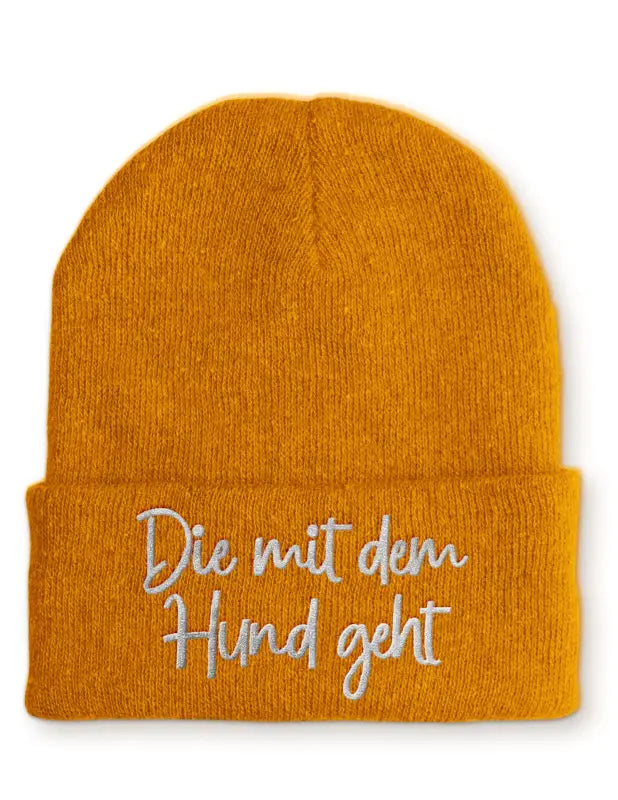 
                  
                    Die mit dem Hund geht Statement Beanie Mütze Spruch - Mustard
                  
                