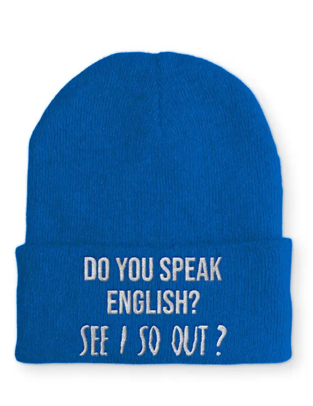 Do you speak English? See I so out? Statement Mütze mit Spruch - Blau