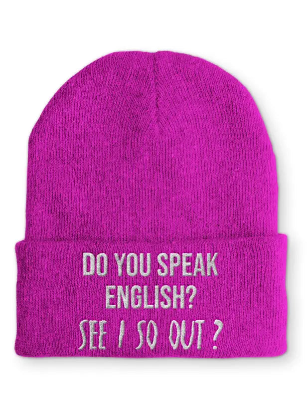 Do you speak English? See I so out? Statement Mütze mit Spruch - Pink