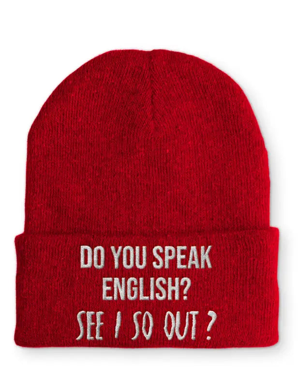 Do you speak English? See I so out? Statement Mütze mit Spruch - Rot