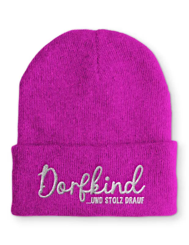 
                      
                        Dorfkind und stolz drauf Wintermütze Spruchmütze Beanie perfekt für die kalte Jahreszeit - Pink
                      
                    