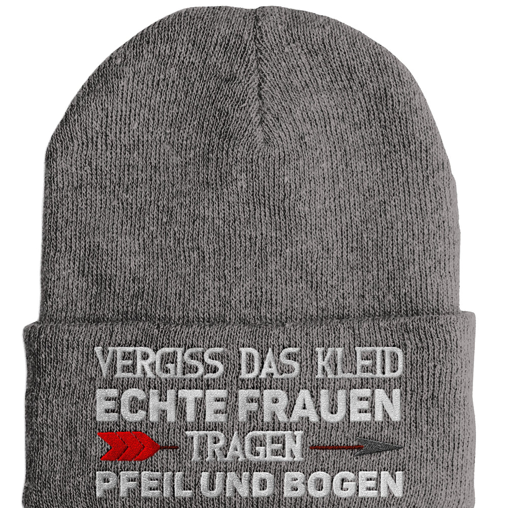 
                  
                    Echte Frauen tragen Pfeil und Bogen - Beanie - Mütze mit Spruch - Grey - Mütze
                  
                