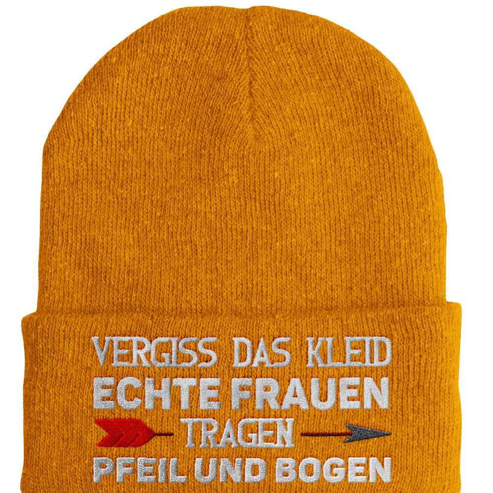 
                  
                    Echte Frauen tragen Pfeil und Bogen - Beanie - Mütze mit Spruch - Mustard - Mütze
                  
                