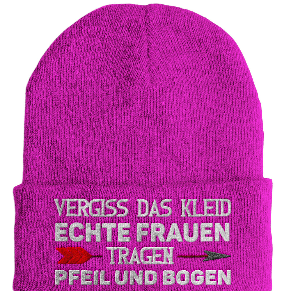 
                  
                    Echte Frauen tragen Pfeil und Bogen - Beanie - Mütze mit Spruch - Pink - Mütze
                  
                