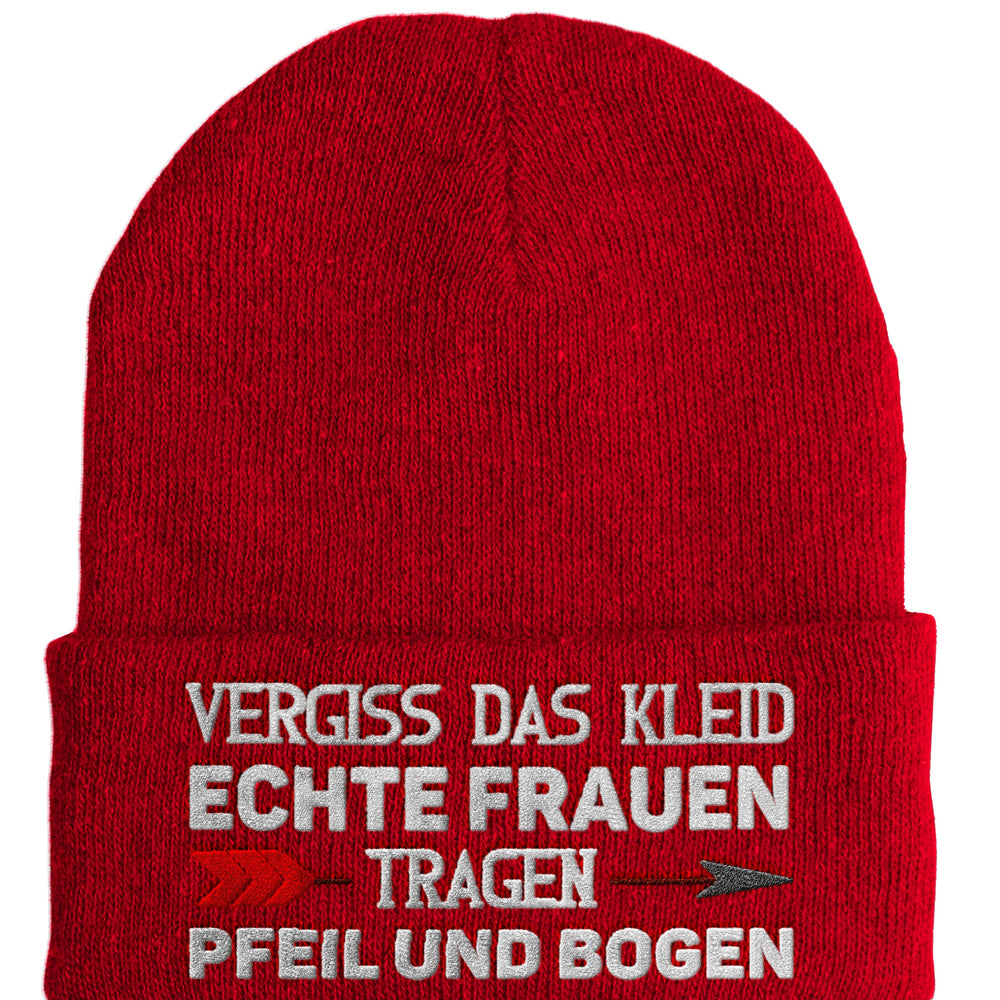 
                  
                    Echte Frauen tragen Pfeil und Bogen - Beanie - Mütze mit Spruch - Rot - Mütze
                  
                