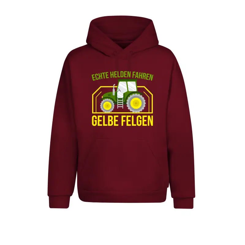Echte Helden fahren gelbe Felden Landwirt & Traktor Hoodie Unisex - tshirtladen - 