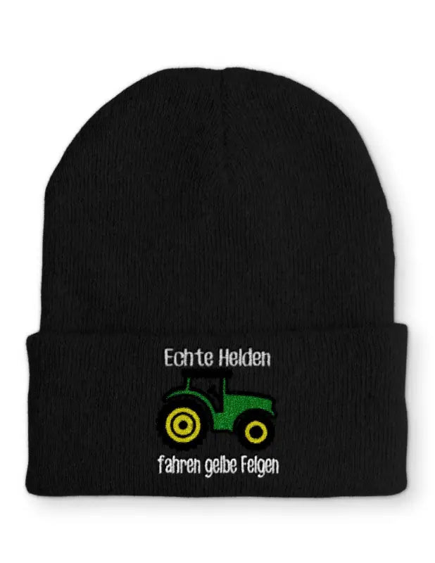 
                      
                        Echte Helden fahren gelbe Felgen Wintermütze Spruchmütze Beanie perfekt für die kalte Jahreszeit - Schwarz
                      
                    