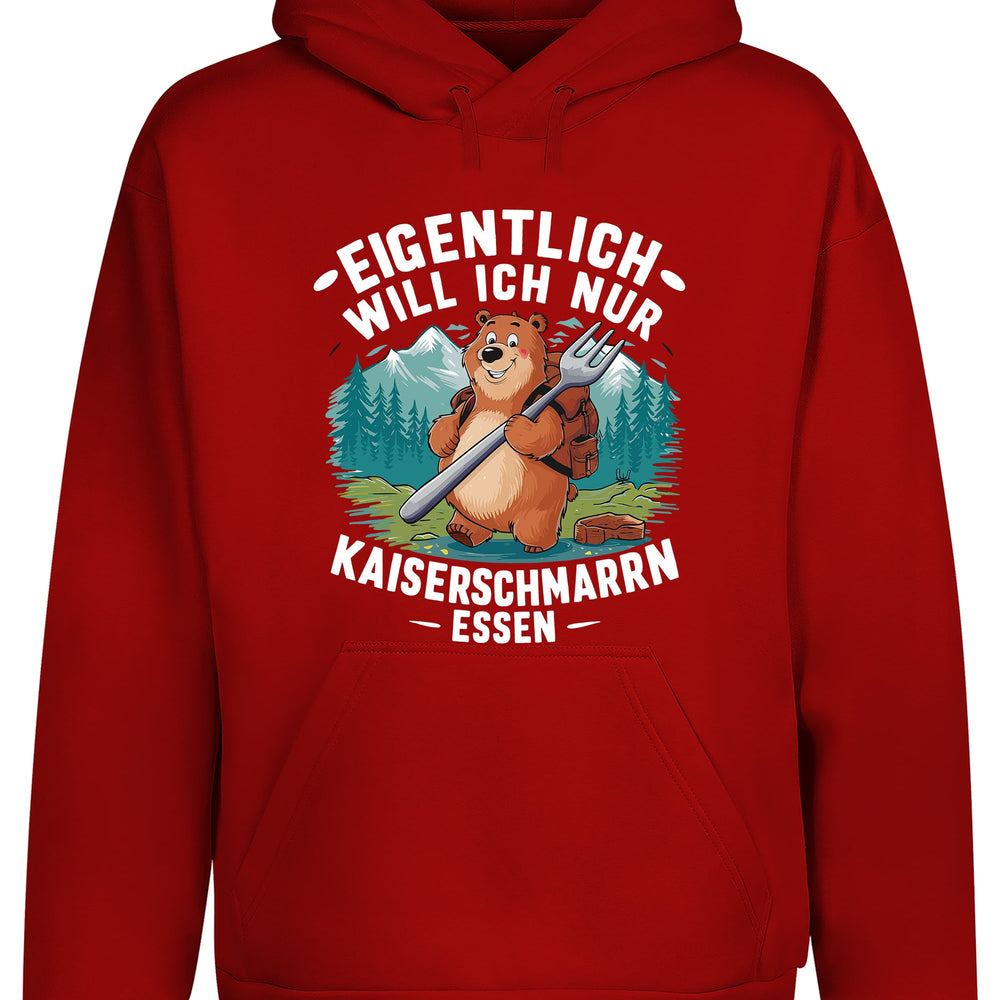 
                      
                        Eigentlich will ich nur Kaiserschmarrn Hoodie Kapuzenpullover Unisex - tshirtladen
                      
                    