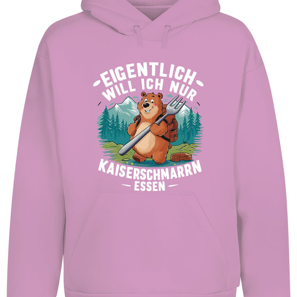 
                      
                        Eigentlich will ich nur Kaiserschmarrn Hoodie Kapuzenpullover Unisex - tshirtladen
                      
                    