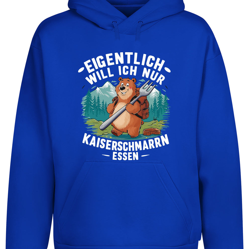 
                      
                        Eigentlich will ich nur Kaiserschmarrn Hoodie Kapuzenpullover Unisex - tshirtladen
                      
                    