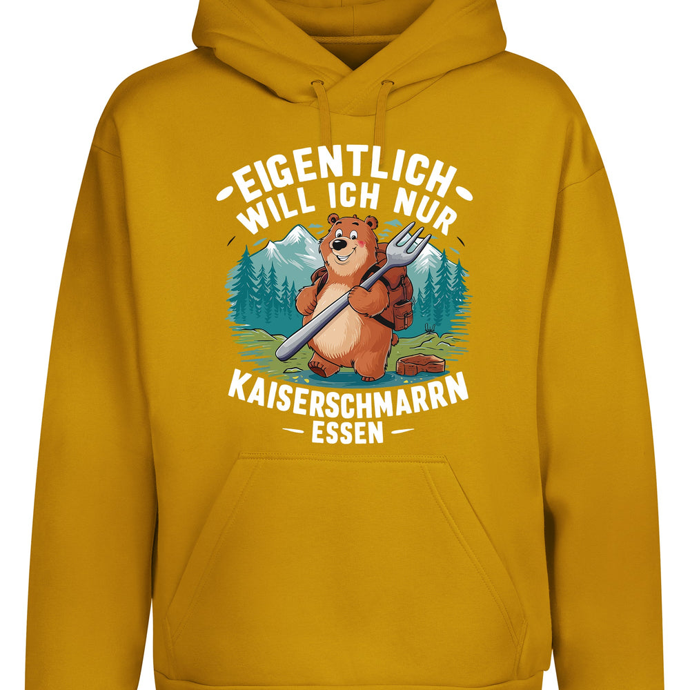 
                      
                        Eigentlich will ich nur Kaiserschmarrn Hoodie Kapuzenpullover Unisex - tshirtladen
                      
                    