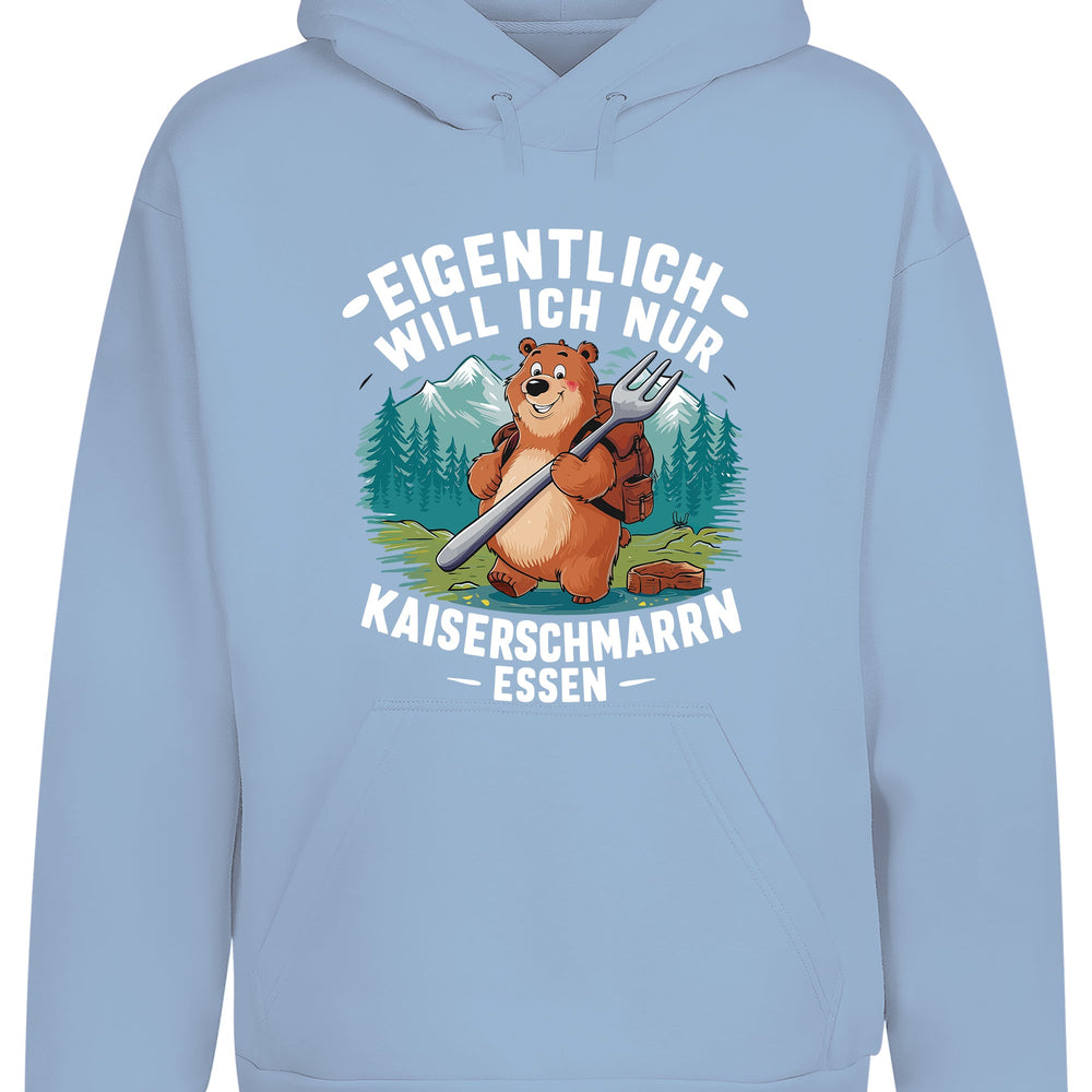 
                      
                        Eigentlich will ich nur Kaiserschmarrn Hoodie Kapuzenpullover Unisex - tshirtladen
                      
                    