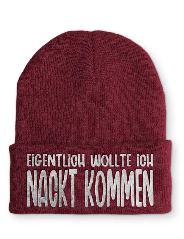 
                      
                        Eigentlich wollte ich Nackt kommen Beanie perfekt für die kalte Jahreszeit - Bordeaux
                      
                    