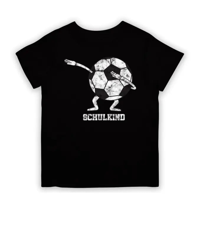 Einschulung Dabbing Fußball Schulkind T - Shirt Kinder - 104 - 110 / Schwarz