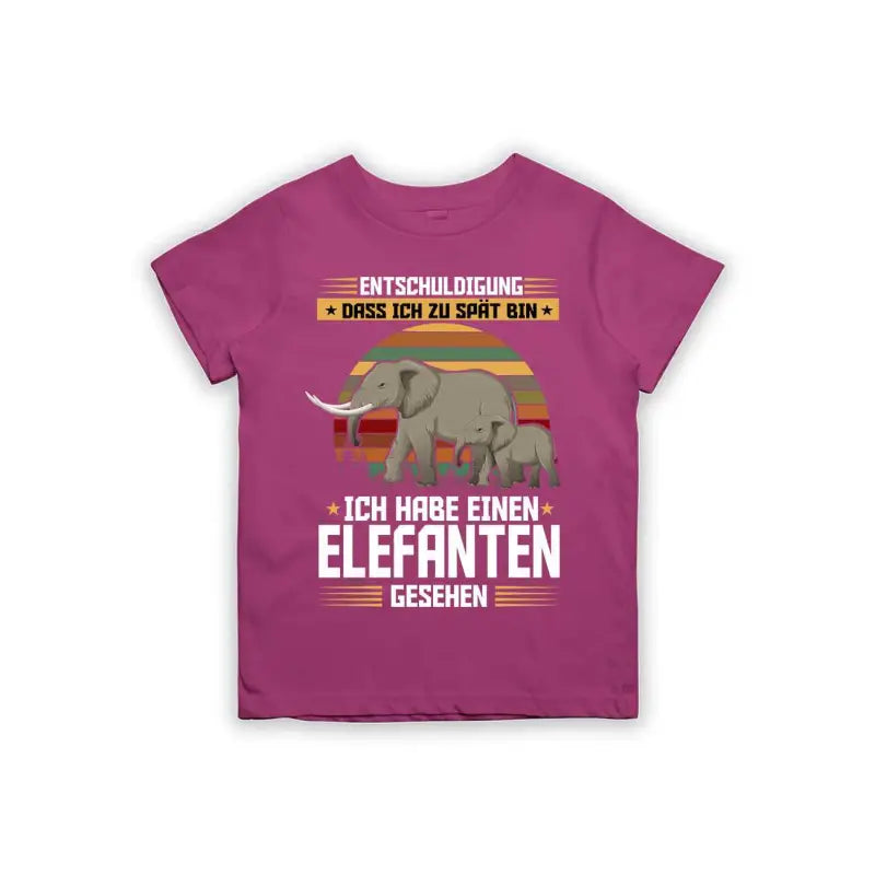 Entschuldigung dass ich zu spät bin... ich habe einen Elefanten gesehen Kinder T-Shirt