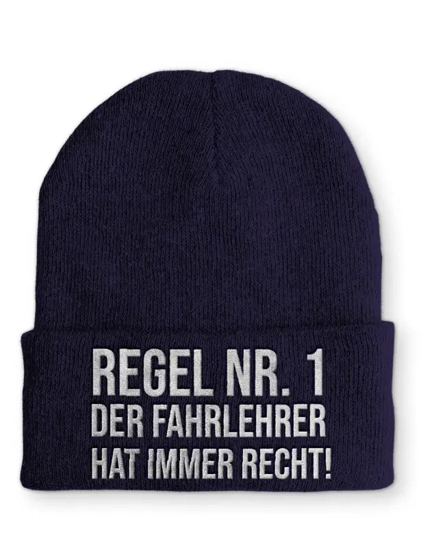 
                      
                        Fahrlehrer Statement Beanie Mütze mit Spruch - Navy
                      
                    