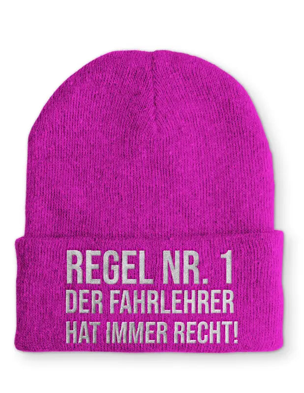 
                      
                        Fahrlehrer Statement Beanie Mütze mit Spruch - Pink
                      
                    