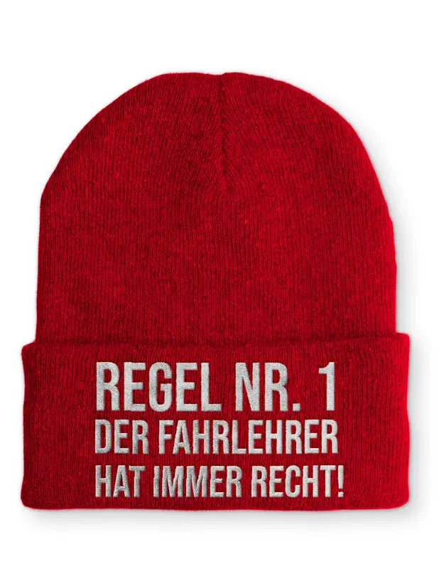 
                      
                        Fahrlehrer Statement Beanie Mütze mit Spruch - Rot
                      
                    