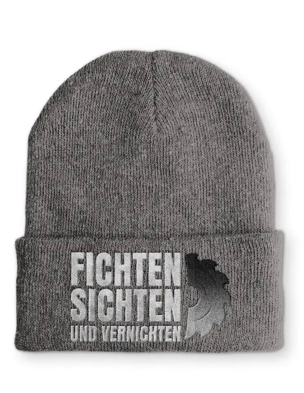 
                      
                        Fichten Sichten und Vernichten Statement Beanie Mütze mit Spruch - Grey
                      
                    