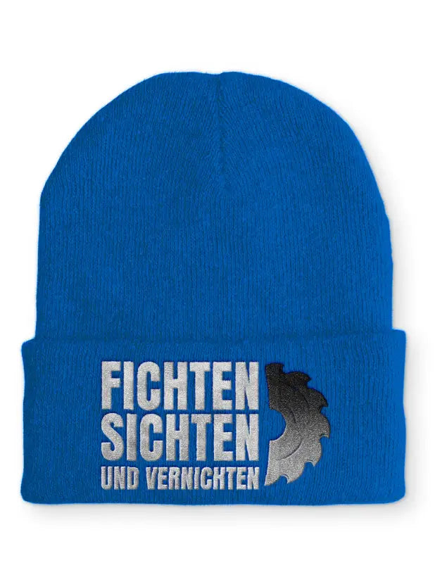 
                      
                        Fichten Sichten und Vernichten Statement Beanie Mütze mit Spruch - Royal
                      
                    