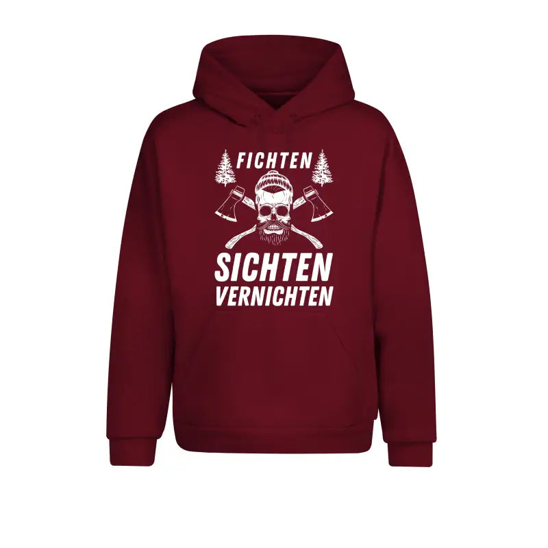 Fichten Sichten Vernichten 2.0 Hoodie Unisex - XS / Burgundy