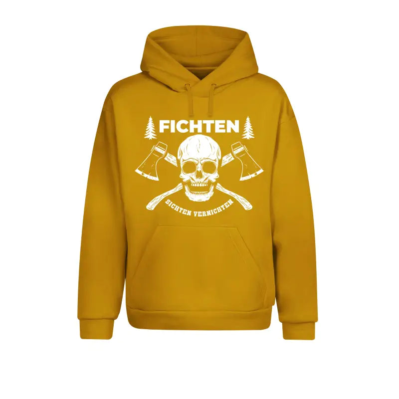 Fichten Sichten Vernichten 3.0 Hoodie Unisex - XS / Mustard