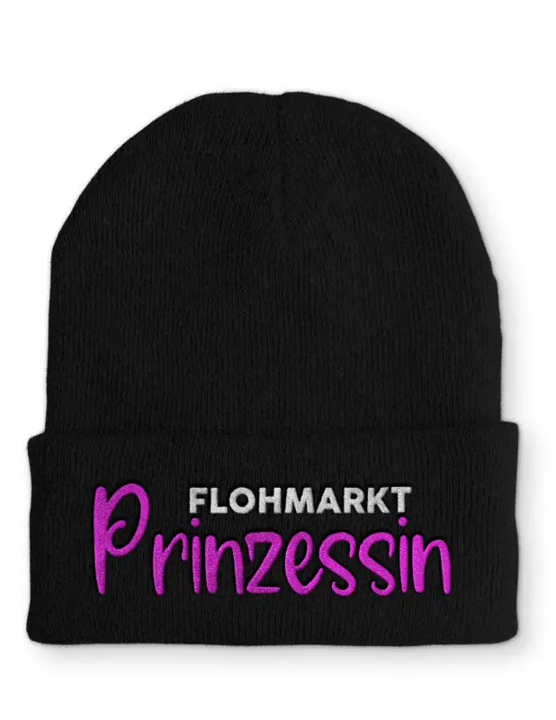 
                      
                        Flohmarkt Prinzessin Statement Beanie Mütze mit Spruch - Black
                      
                    