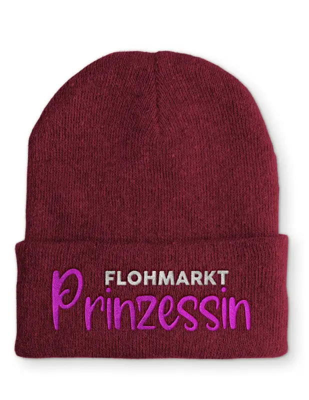 
                      
                        Flohmarkt Prinzessin Statement Beanie Mütze mit Spruch - Bordeaux
                      
                    