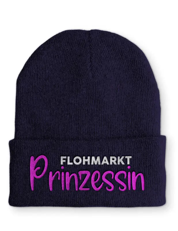 
                      
                        Flohmarkt Prinzessin Statement Beanie Mütze mit Spruch - Navy
                      
                    