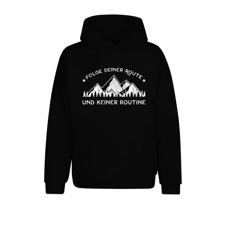 
                      
                        Folge deiner Route und keiner Routine Outdoor & Wandern Hoodie Unisex - XS / Schwarz
                      
                    