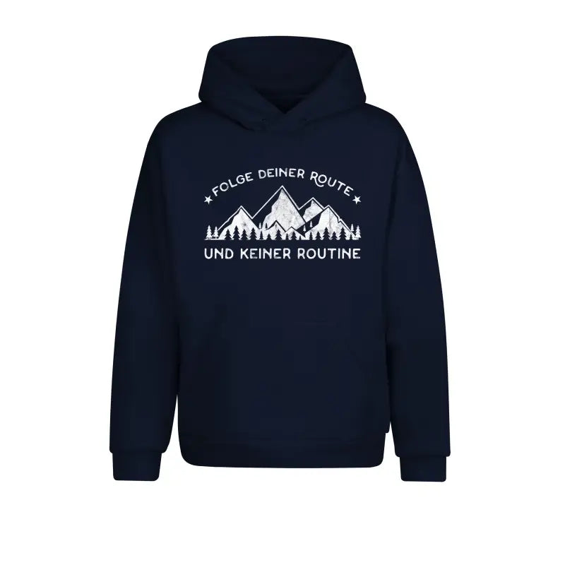 
                      
                        Folge deiner Route und keiner Routine Outdoor & Wandern Hoodie Unisex - XS / Navy
                      
                    